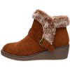 CUSHIONAIRE Women's Rhodes Faux Suede Winter Booties – Fur Boots for Women with Memory Foam, Comfy Boots with Faux Fur,Side Zipper, 2-Inch Wedge Heel - 2 of 4