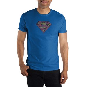 Superman Shield Logo Symbol Men's Blue T-Shirt Tee Shirt - 1 of 1