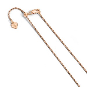 Black Bow Jewelry 1.2mm Rose Gold-Tone Plated Sterling Silver Adj. Rope Chain Necklace - 1 of 4