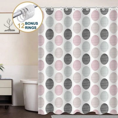 LunaLulinlk Weighted-Hem Fabric Bathroom Curtain, Water-Repellent