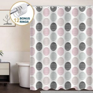 LunaLulinlk Weighted-Hem Fabric Bathroom Curtain, Water-Repellent - 1 of 4