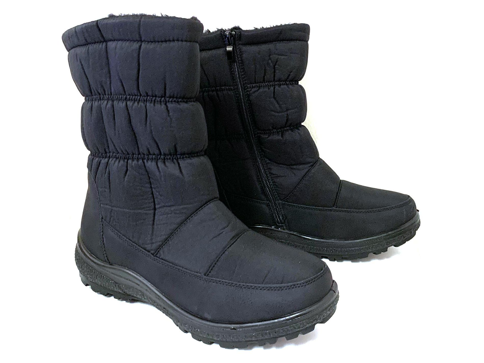 Women's Winter Boots Fur Lined Zipper Snow Shoes