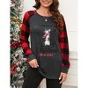 Womens Merry Christmas Sweatshirts Cute Long Sleeve T Shirt Raglan Baseball Pullover Top - 2 of 4