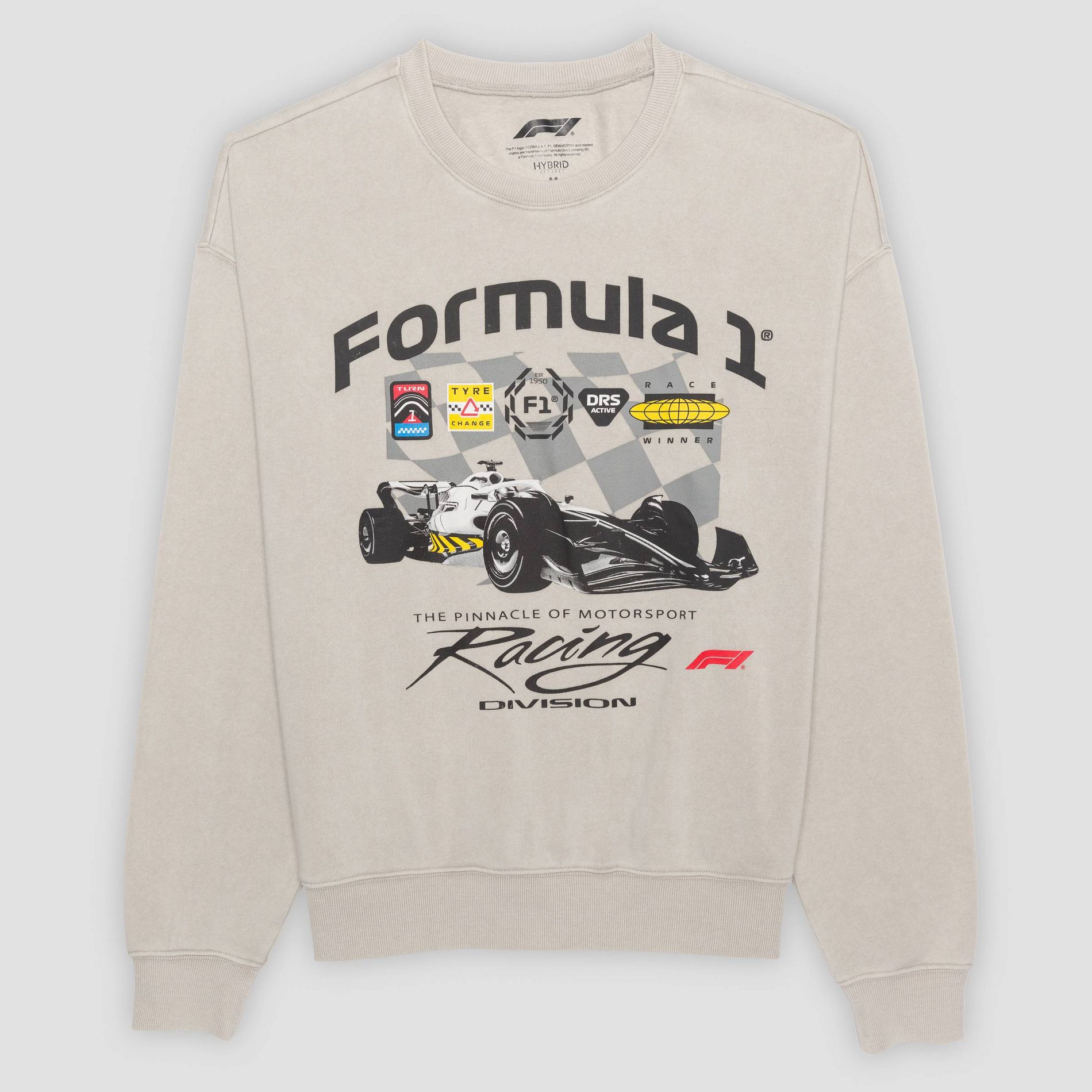 Men's Formula 1 Racing Crewneck Pullover Sweatshirt - Gray