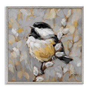 Stupell Industries Bird Perched Pussy Willow Wildlife Framed Giclee Art - 1 of 4