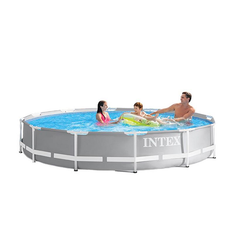 Intex 26711EH 12ft x 30in Prism Metal Frame Above Ground Swimming Pool with Filter Pump and Cleaning Maintenance Kit with Vacuum, Skimmer and Pole, 2 of 7