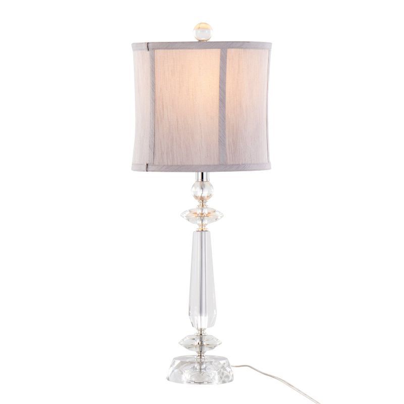 LumiSource (Set of 2) Karat 25.5&#34; Contemporary Crystal Table Lamps with Gray Softback Shade from Grandview Gallery, 3 of 8