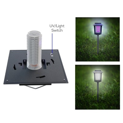 Black Solar Powered Outdoor Mosquito and Insect Bug Zapper
