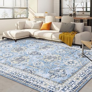 Boho Area Rugs Rug  Vintage Washable Rug Indoor Mats for Entryway Distressed Soft Bedroom Rug Non Slip Throw Rugs - 1 of 4