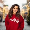 Simply Sage Market Women's Graphic Sweatshirt Merry Bold Cursive Puff Print - 2 of 4