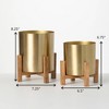 Sullivans Brass Planter Pair On Stands Set of 2, 8.25"H & 6.75"H Gold - 4 of 4