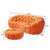 WJSHome 3 Seater Bubble Sofa with Ottoman, Curved Couch, Comfy Upholstered Sofa, Mesh Fabric 3D Honeycomb Shape Modern Couch - 3 of 4
