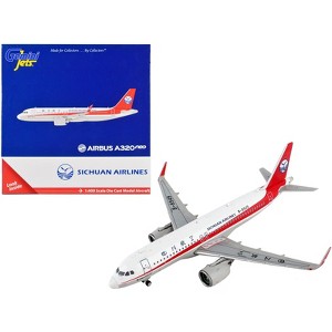 Airbus A320neo Commercial Aircraft "Sichuan Airlines" White with Red Stripes and Tail 1/400 Diecast Model Airplane by GeminiJets - 1 of 3
