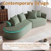 112" Curved Chenille Sectional Sofa,Oversized 4-Seater Cloud Couch with Deep Wide Seat & 4 Pillows for Living Room-Baofuwish - 2 of 4
