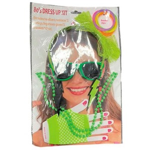 Morris Costumes Adult General Sizing Neon Green 80's Halloween Costume Accessories 17pc - Green One Size Fits Most - 1 of 1