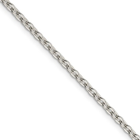 Black Bow Jewelry 2.75mm Sterling Silver Flat Cable Chain Necklace - image 1 of 4