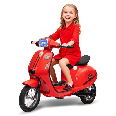 Electric Motorcycle for Big Kids, 24V 350W Ride on Moped, Max Up to 14MPH, With Rear Brake, Twist Grip Throttle