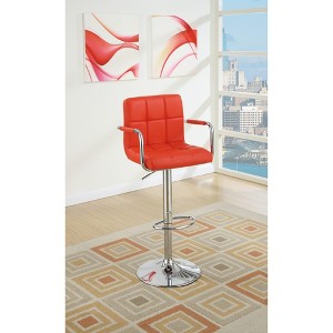 PAGED Contemporary Bar Stools Set of 2, Adjustable Swivel Kitchen Island Stools with Short Back Rounded Seat, Kitchen Chairs for Home Pub - 1 of 4