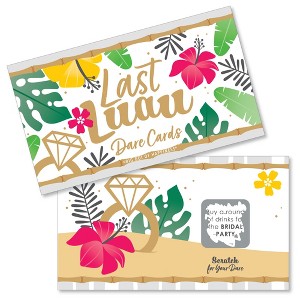 Big Dot of Happiness Last Luau - Tropical Bachelorette Party and Bridal Shower Game Scratch Off Dare Cards - 22 Count - 1 of 4