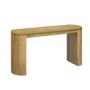 Modern Curved Design Wood Console Table,Entryway Side Table With Vertical Stripe Design Suitable for Living Room Hallway-Cuddlewood - 3 of 4