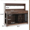 VisioGear Dog Crate with 2 Storage Drawers and Shelves, Side End Table for 2 Dogs with Divider Locks, Brown, 55.1"*23.6"*55.25" - 3 of 4