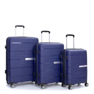 Gulches Hardshell Suitcase Double Spinner Wheels PP Luggage Sets Lightweight Durable Suitcase with TSA Lock,3-Piece Set (20/24/28) , Navy - 1 of 4
