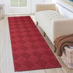 Petgrow Hallway Runner Rug Custom Sizes,Commercial Runner Non-Slip Carpet Washable Area Rugs for Entryway, Garage, Front Door,Red - 1 of 4