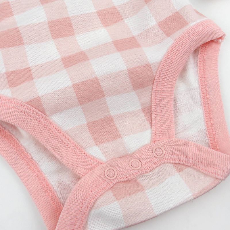 Honest Baby 3pk Side Snap Bodysuit - Pink, 4 of 5