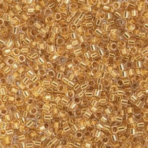 John Bead Miyuki Delica Bead 11/0 (3.3g) Crystal Gold 24kt Lined DB0033 - 1 of 1