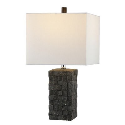 Jayden Dark Grey Ceramic Table Lamp Set with White Shades