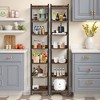 Lirago Brown 7 Tier Corner Bookshelf 13.4x13.4x78.7 Particle Board Metal Frame Space Saving Shelf - 3 of 4