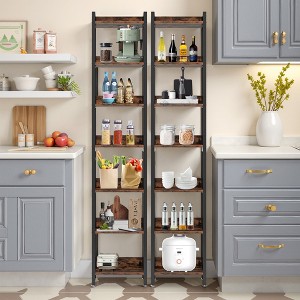 MAYEERTY 7-Tier Corner Bookshelf, Industrial Corner Etagere Bookcase - 1 of 4