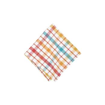 C&F Home Radley Plaid Woven Reversible Colorful Summertime Napkin Set of 6