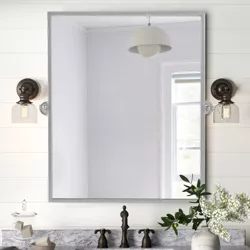 Webster 38"x26" Pivoting Rectangle Bathroom Mirror Tilt Metal Framed Vanity Mirrors for Wall Hanging - The Pop Maison