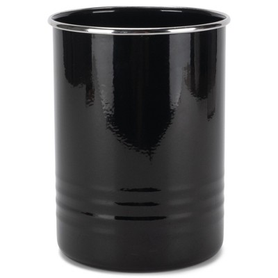 Nat & Jules Black 6.75 x 5 Iron Metal Kitchen Crock Utensil Holder