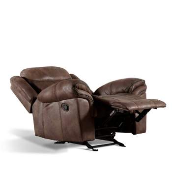 miBasics Softcloud Transitional Upholstered Manual Glider Recliner Brown
