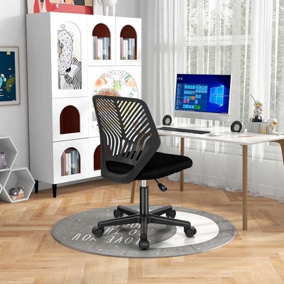 Adjustable Black Mesh Ergonomic Kids Desk Chair with Casters