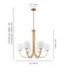 Rennnsan Almaris 32"W 6-Light Bubble Milk Glass Mid-Century Modern Dimmable Chandelier in Gold - 3 of 4
