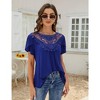 Summer Blouse For Women Lace Petal Sleeve Tops Short Sleeve Pleated Shirt Loose A Line Tshirts - 2 of 4