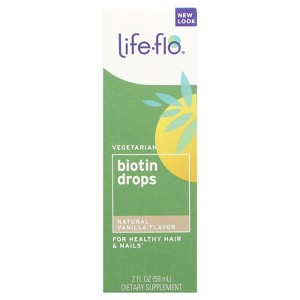 Life-flo Biotin Drops, Natural Vanilla , 2 fl oz (59 ml) - 1 of 3