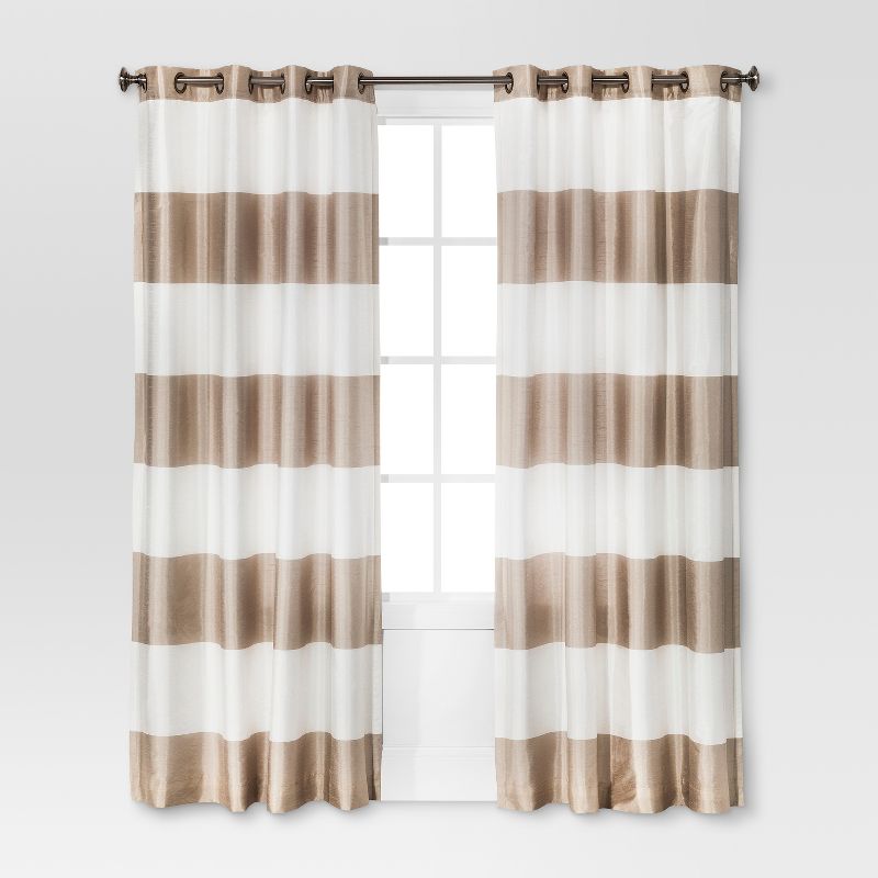 84&#34;x54&#34; Bold Curtain Panel Tan - Threshold&#8482;, 1 of 5