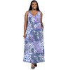 24seven Comfort Apparel Plus Size Purple Paisley Sleeveless V Neck Maxi Dress With Pockets - image 4 of 4