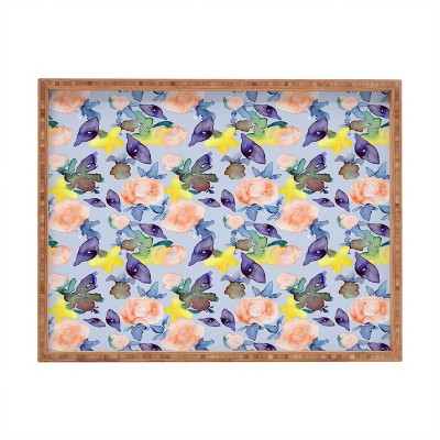 Natalie Baca Peach Rose Rectangular Tray -Deny Designs