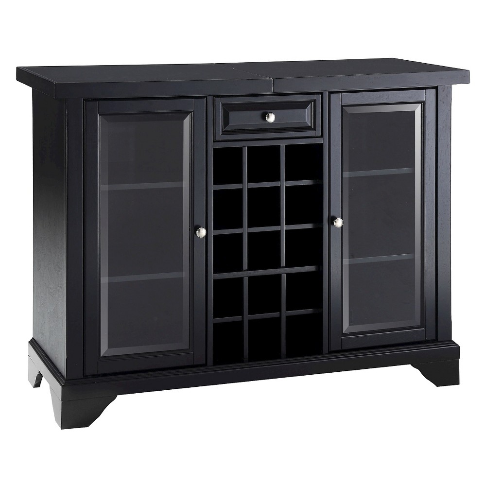 Photos - Display Cabinet / Bookcase Crosley Lafayette Sliding Top Bar Cabinet Black  