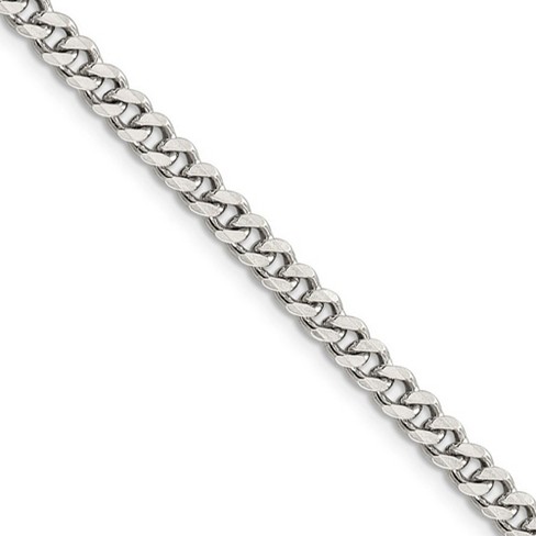 Black Bow Jewelry 4.5mm Rhodium Plated Sterling Silver Solid Curb Chain Bracelet - image 1 of 4