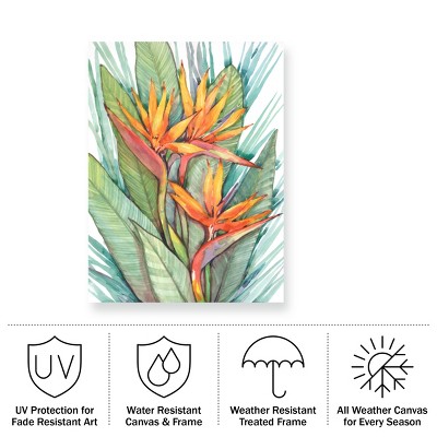 Tropical Botanical Paradise II Outdoor Canvas Print in Vibrant Colors