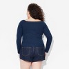 Women's Teddy Bear Long Sleeve Graphic T-Shirt - Navy Blue - 2 of 3