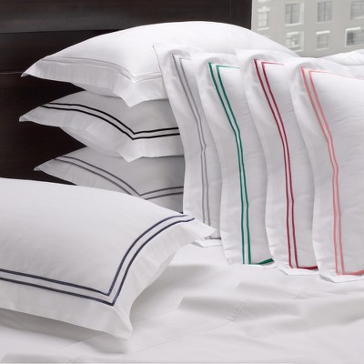 White Cotton King Duvet Cover Set with Satin Stitching