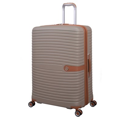 it luggage Encompass Hardside Large Checked Expandable Spinner Suitcase - Beige