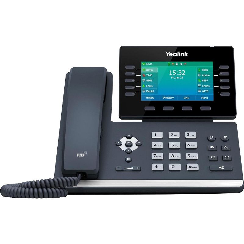 Yealink T54W IP Phone, 16 VoIP Accounts. 4.3-Inch Color Display - Black (Refurbished), 1 of 4